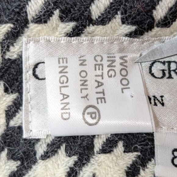 Charles Gray London Vintage Houndstooth Wool Jacket Womens Size 8 Ruffle Hem - Picture 4 of 7